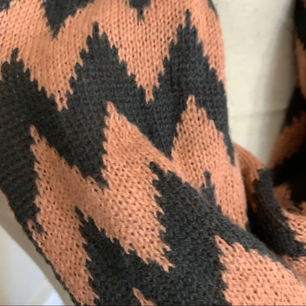 Salmon and Gray chevron unity scarf